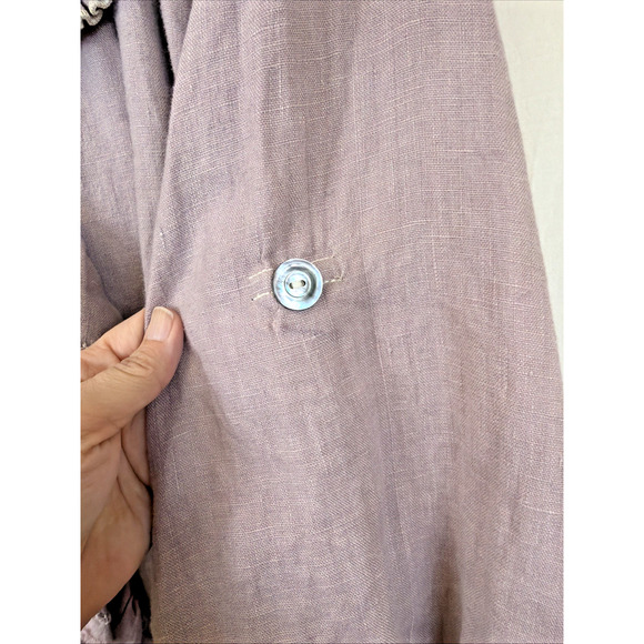 Magnolia Pearl Mauve Boho Ruffle Button Up Top / Jacket #1397 Size One Size - Picture 5 of 10